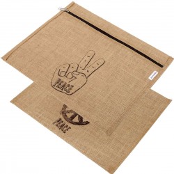 Zipper Bag Jute Folder Printed FC Pack Of 4 